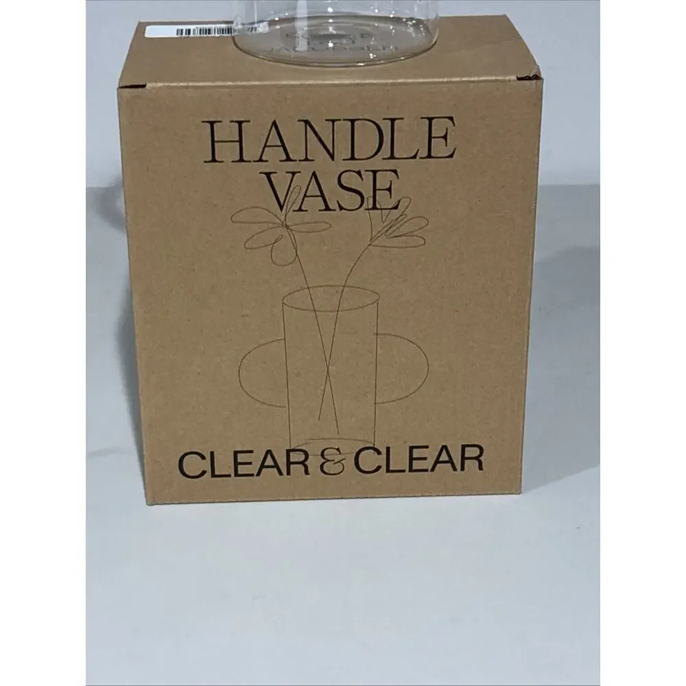 Sophie Lou Jacobsen Borosilicate Glass Handle Vase Flower - Clear, 32 fl oz -NEW